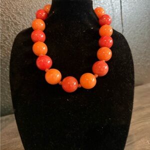 Sassy Jones Bold Red and Orange Necklace